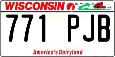 WI license plate 771PJB