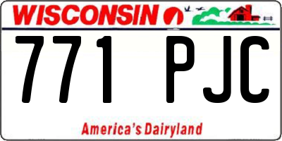 WI license plate 771PJC