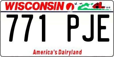 WI license plate 771PJE