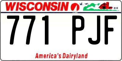 WI license plate 771PJF