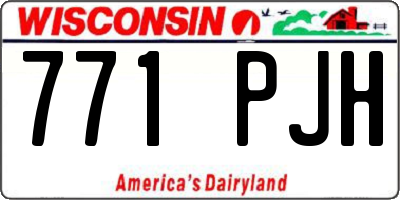 WI license plate 771PJH