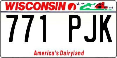 WI license plate 771PJK