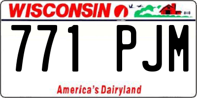 WI license plate 771PJM