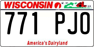 WI license plate 771PJO