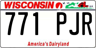 WI license plate 771PJR