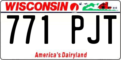 WI license plate 771PJT