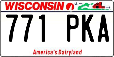 WI license plate 771PKA