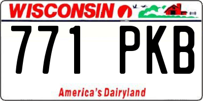 WI license plate 771PKB
