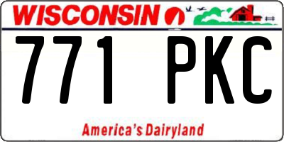 WI license plate 771PKC
