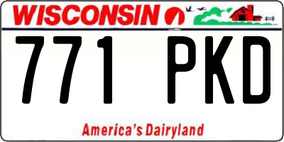 WI license plate 771PKD