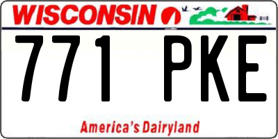 WI license plate 771PKE