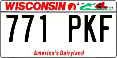 WI license plate 771PKF