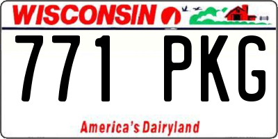 WI license plate 771PKG