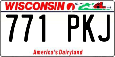 WI license plate 771PKJ