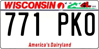 WI license plate 771PKO