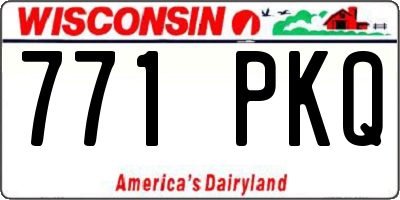 WI license plate 771PKQ