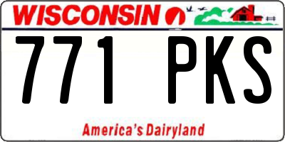 WI license plate 771PKS