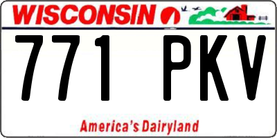 WI license plate 771PKV