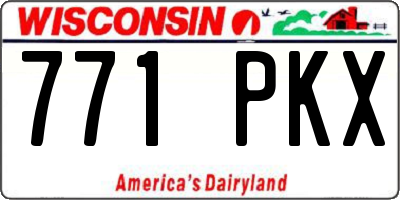 WI license plate 771PKX