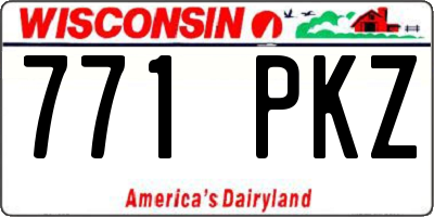 WI license plate 771PKZ