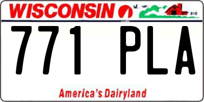 WI license plate 771PLA