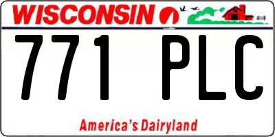 WI license plate 771PLC
