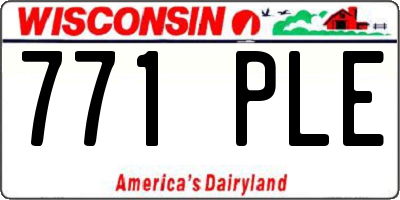 WI license plate 771PLE