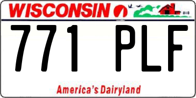 WI license plate 771PLF