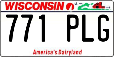 WI license plate 771PLG