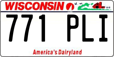 WI license plate 771PLI