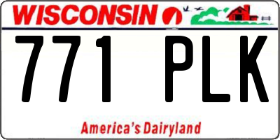 WI license plate 771PLK