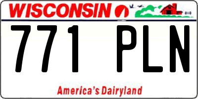 WI license plate 771PLN