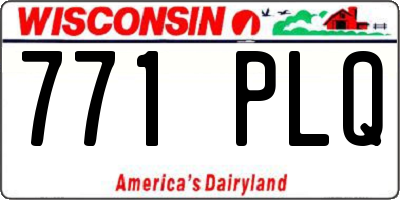WI license plate 771PLQ