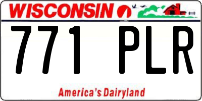 WI license plate 771PLR
