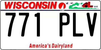 WI license plate 771PLV