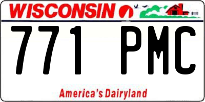 WI license plate 771PMC