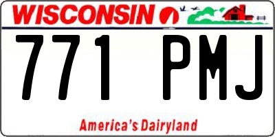 WI license plate 771PMJ
