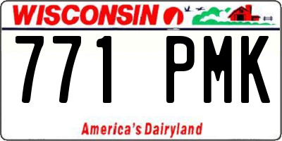 WI license plate 771PMK