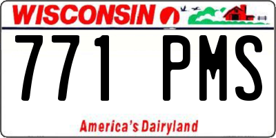 WI license plate 771PMS