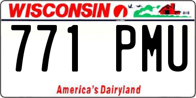WI license plate 771PMU