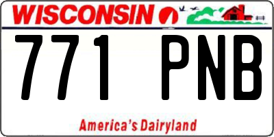 WI license plate 771PNB