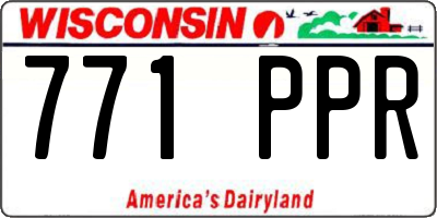 WI license plate 771PPR