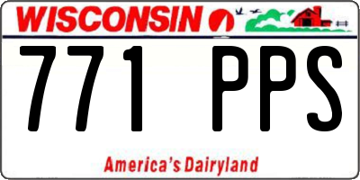 WI license plate 771PPS