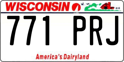 WI license plate 771PRJ