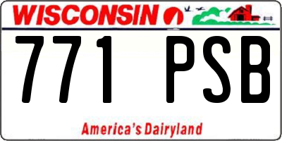 WI license plate 771PSB
