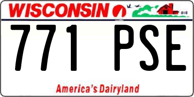 WI license plate 771PSE