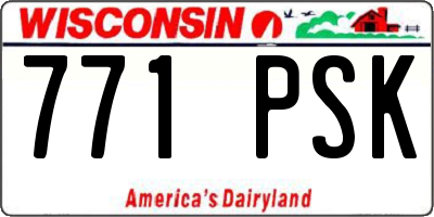 WI license plate 771PSK