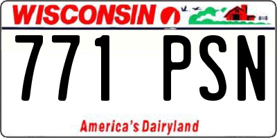 WI license plate 771PSN
