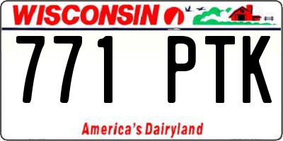 WI license plate 771PTK