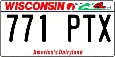 WI license plate 771PTX